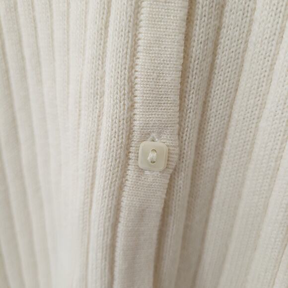 Emma James Cardigan Womens Medium Stripes Cream Ribbed Knit Preppy VNeck… - Picture 5 of 10